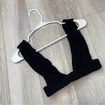 Indah Raina Bralette linen plunge crop top womens Black (small) going out party Photo 6