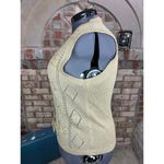 Sweater vest gold metallic lace roses Size M Photo 4