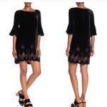 Johnny Was Roxanne Black Velvet Mini Dress — Size S, Like New Photo 2