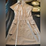 LuLu’s Versatile Energy Khaki Mock Neck Long Sleeve Utility Mini Dress M NWT Tan Size M Photo 11
