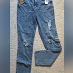 Buffalo David Bitton  Light Blue Ripped Straight Jeans Photo 6