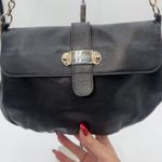 Furla  Vintage Black Leather Chain Shoulder Bag Flap Closure Gold Tone Hardware Photo 3