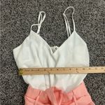 &merci & Merci White & Peach Summer Romper Womenโs Size Medium Photo 7