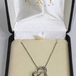 Kay Jewelers  .925 Silver Double Heart 18” Necklace With Diamonds Photo 0