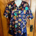 Vintage 80 colorful pajama set Purple Photo 9