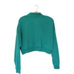 Nike Women's Cropped Fleece Half Zip Jacket Large Teal Athleisure Sporty Street Photo 2