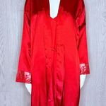 La Senza Satin Robe & lingerie nighty Lace Trim Sleeve in Cosmo Red dressing robe small Photo 0