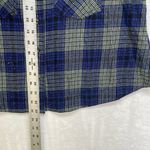We The Free  Flannel Blouse Womens S‎ Blue Tie Sleeve Button Front Western Boho Photo 2