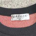 Jaeger Vintage  Sweater Womens Medium Embroidered Rope Metallic Black Red Photo 1