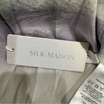 Silk Maison Maxi Dress Medium‎ Purple Black Abstract Print Long Sleeve Cutout Photo 12