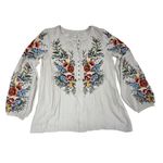 Sundance VTG 1990s–2000s  White Embroidered Modal Peasant Blouse M Photo 1