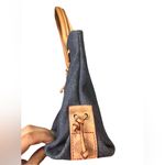 Dooney & Bourke Like new Vintage Leather Tassel Denim Small Bag Photo 3