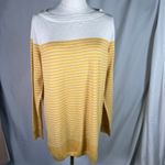 Caslon  Yellow White Stripe Tunic Sweater‎ Size S Lightweight Long Sleeve New Photo 15