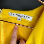 Trina Turk  Kai Yellow Crepe Jumpsuit Three Quarter Sleeve Wide Leg size 6 Photo 13