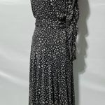 Susan Graver New Animal Print Mesh Midi Wrap Dress Grey Black Size Medium Photo 5