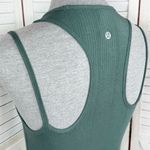 Lululemon  Double Strap Yoga Tank‎ Top Dark Forest Green 6 Ribbed Modal Silk Photo 5