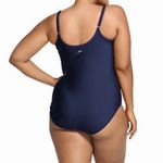 Speedo Shirred Empire Tummy Control One Piece Black Swimsuit Photo 9