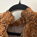 Nanette Lepore Gold snakeskin pleated high neck midi dress Photo 3