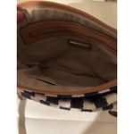 Rosetti ‎ Blue & Beige Striped Crossbody Bag with Tan Vinyl Trim Photo 3