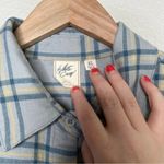 White Crow  bke blue plaid flannel button down shirt jacket shacket size xl Photo 6