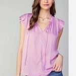 Current Air NEW  Ruffle sleeve blouse in light lavender XL Photo 0