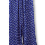 Aerie Blue Geometric Crown Print High Rise Straight Leg Silky Pants Sz M Photo 0