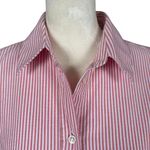 ZARA pink and white striped long sleeve button down shirt women's size XS Photo 4