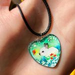 Handmade Kawaii retro fairy cottage style cute rabbit & butterfly necklace🐇🦋💕🌳 Photo 2
