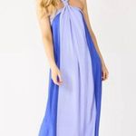 Nine West Color-Block Halter Maxi Dress Sz XL Clematis Blue Photo 1