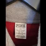 PINK - Victoria's Secret Pink 1/4 Zip Gray and Red Oklahoma University OU Sooners Sweatshirt‎ Size XS Photo 3