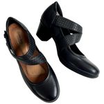 EUC Rockport Cobb Hill Leather Asymmetric Mary Jane Heels Black Size 7.5 Photo 0