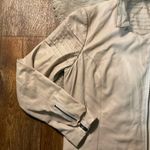 Sundance Jacket Womens Medium Lambskin Leather Linen Cream Zipper Moto Soft Photo 1