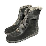 Stuart Weitzman  BLACK SUEDE LEATHER COMBAT ANKLE BOOTS SHEARLING SIZE‎ 7.5 Photo 0