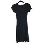 RE/DONE A Line Dress Rib Knit Scoop Neck Short Sleeve Lettuce Edge Black S Photo 1
