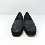 Enzo Angiolini Enzo‎ Angiolini Floral & Velvet Smoking Loafer Black Size 7.5 Photo 1