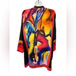VTG Dilemma by Dhun Shroff 100% Silk Abstract Art To Wear Kimono Cardigan OS NWT Size undefined Photo 4