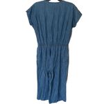 J. Crew Mercantile Chambray Denim Wrap Jumpsuit Size M Elastic Waist Pockets Blue Size M Photo 7