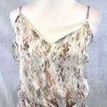 White House | Black Market white & rose gold metallic print open back dress size 2 Photo 7