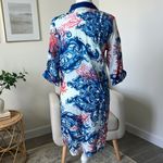 Antica Sartoria Beach Shirt Dress Button Front Cover Up Resort Wear Sequin Small White Photo 2