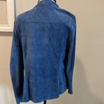 V Cristina Blue Vegan Suede Embroidered Waterfall Cardigan 1G Size L Photo 4