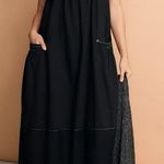 Free People  Oversized Chambray Denim Machu Barrel Midi Dress Black Size Medium Photo 0