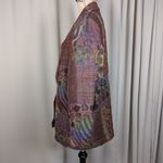 American Vintage 90s Vintage Tapestry Oversized Abstract Print Blazer Green Red Multicolor Large Photo 15