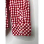 Talbots red gingham button-down shirt blouse holiday preppy size large Photo 7