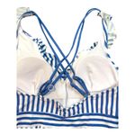 Cupshe New  Blue and White Striped One‎ Piece Swimsuit Ruffle Size Large NWT Photo 8