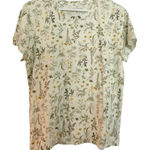 Lucky Brand botanical cotton print tshirt size large Photo 0