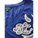Ralph Lauren Lauren Lace-Patch V-Neck TShirt size Large Photo 5