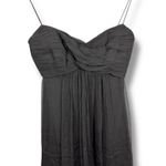 Amsale Gray Flowy Silk Ruched Bust Maxi Dress Size 4 Photo 2