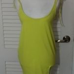 SheIn Neon Yellow-Green Bodycon Dress M Dopamine Coconut Girl Rainbowcore Rave Photo 0