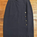 Salvatore Ferragamo  100% Wool Logo Button Skirt Photo 0