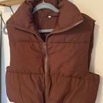 Amazon Brown Cropped Puffer Vest Photo 0